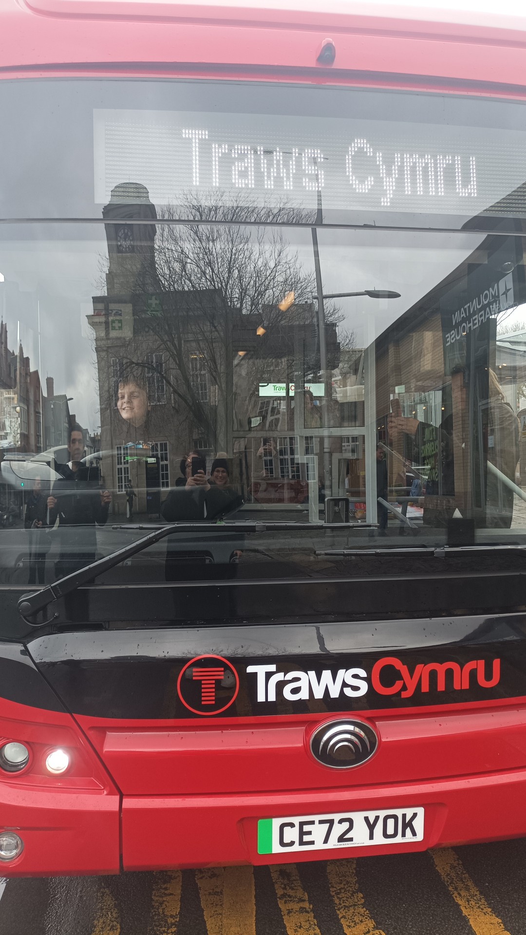 Image of Alfie in the drivers seat of the new T1 bus 