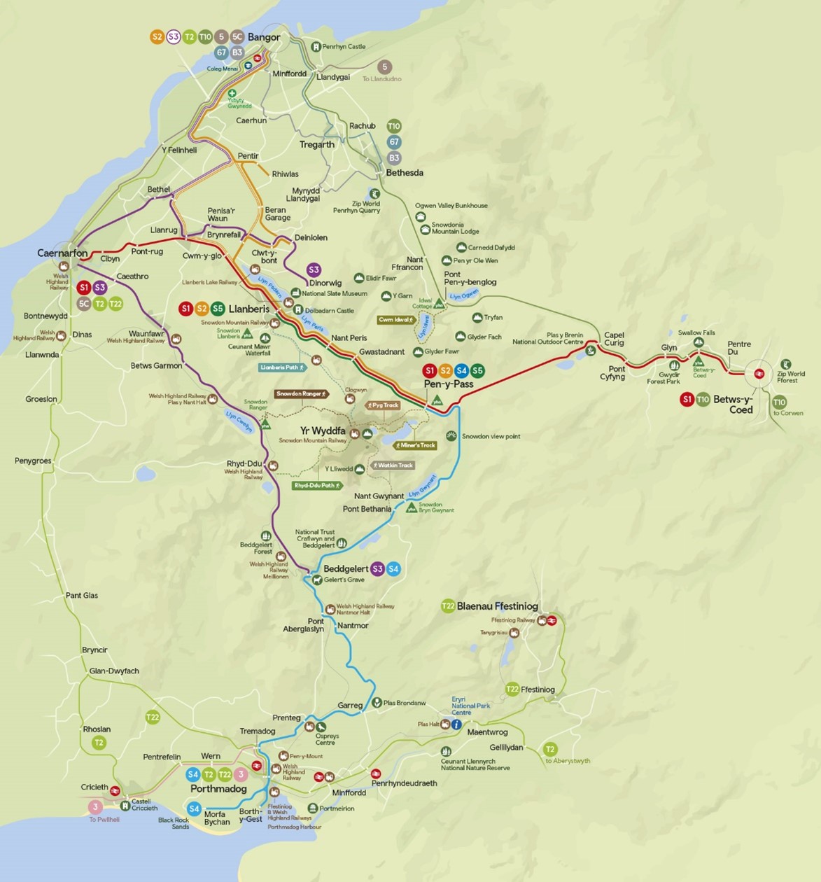Sherpa'r Wyddfa Map