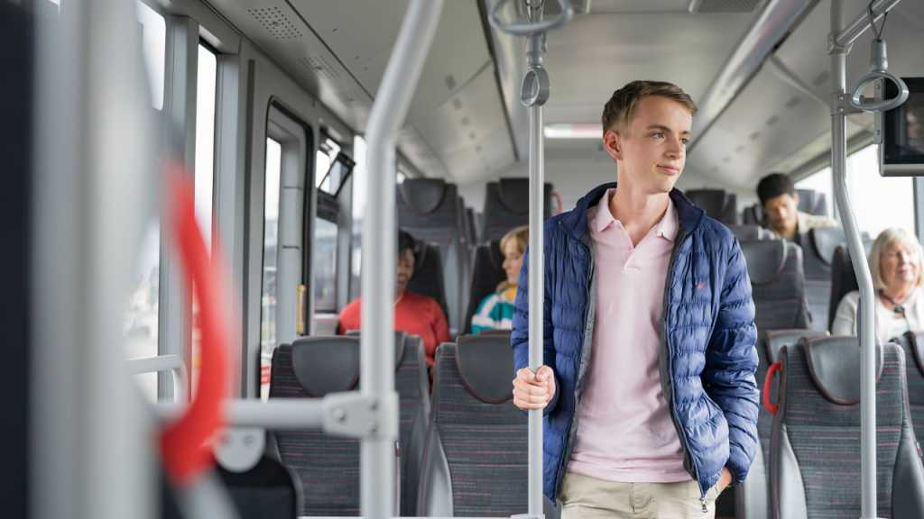 Passengers on a TrawsCymru bus